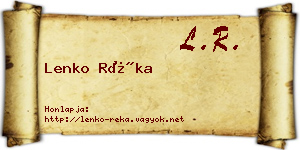 Lenko Réka névjegykártya